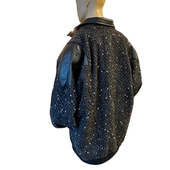 Vintage Maggie Lawrence Wool Tweed and Leather Bomber - Picture 5 of 6